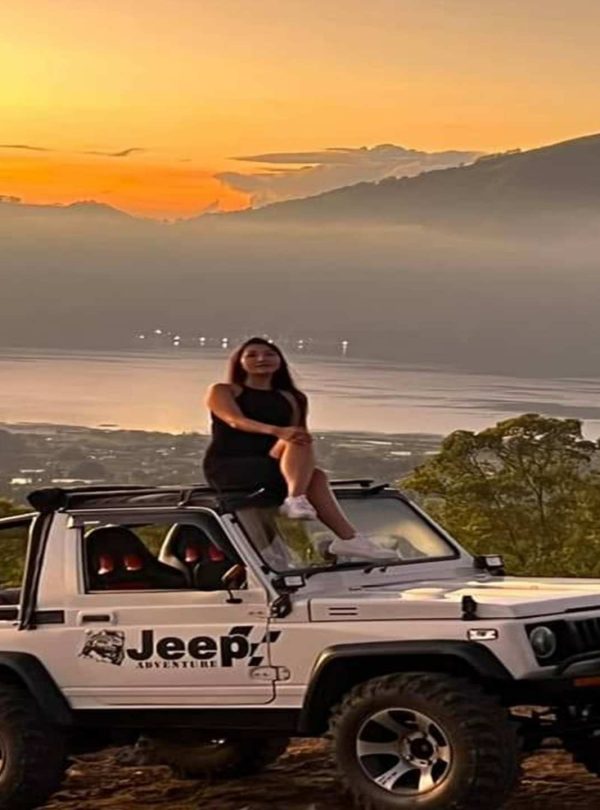 Bali Sunrise Jeep Tour, Sunrise view from Mount Batur, Traditional Balinese village landscape, Jeep driving through forest trail Proud to be Awarded